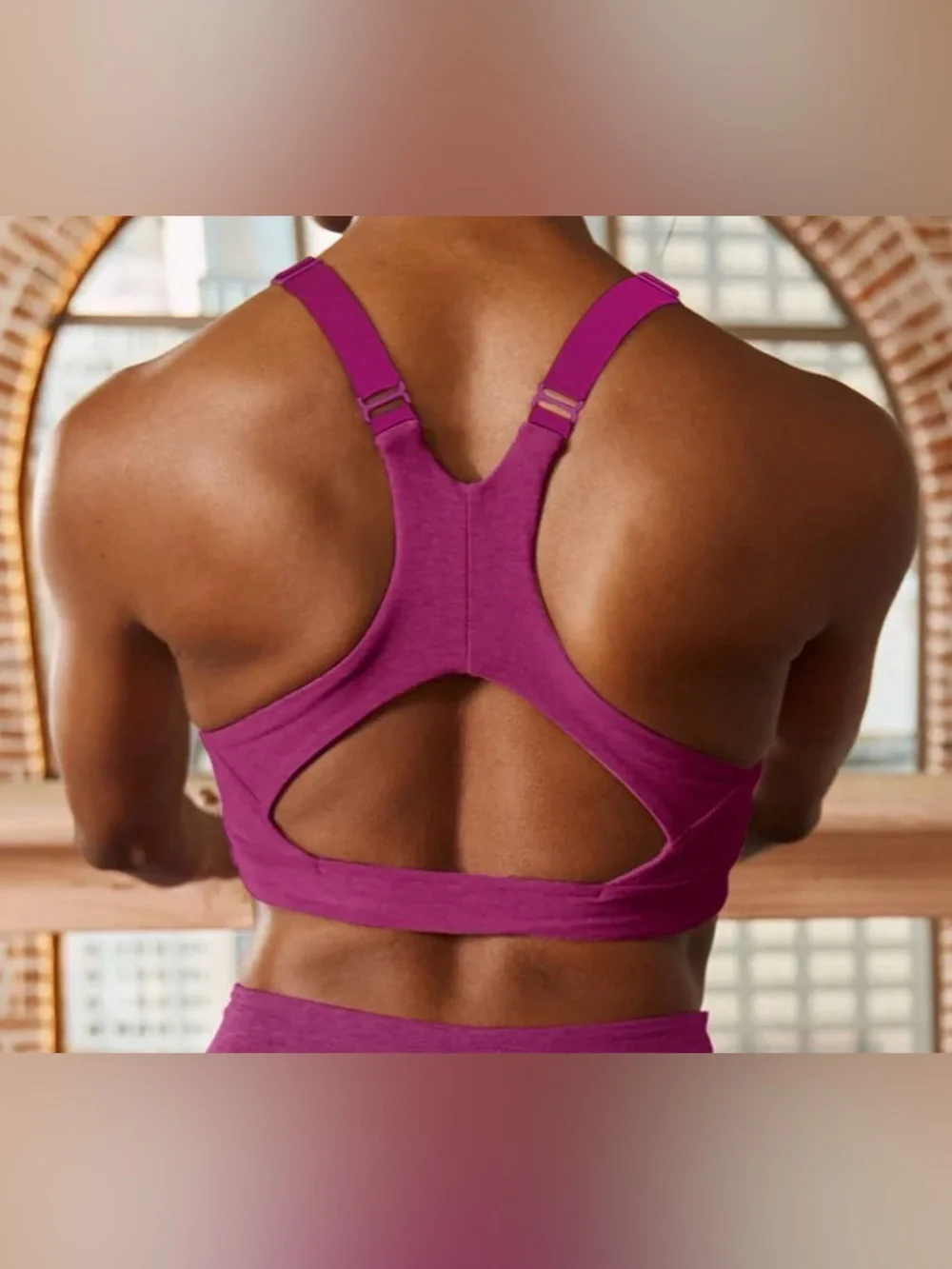 Beyond Yoga Space Dye On Center Bra Magenta Pink Size XS